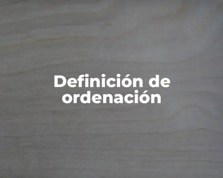 Definición de ordenación