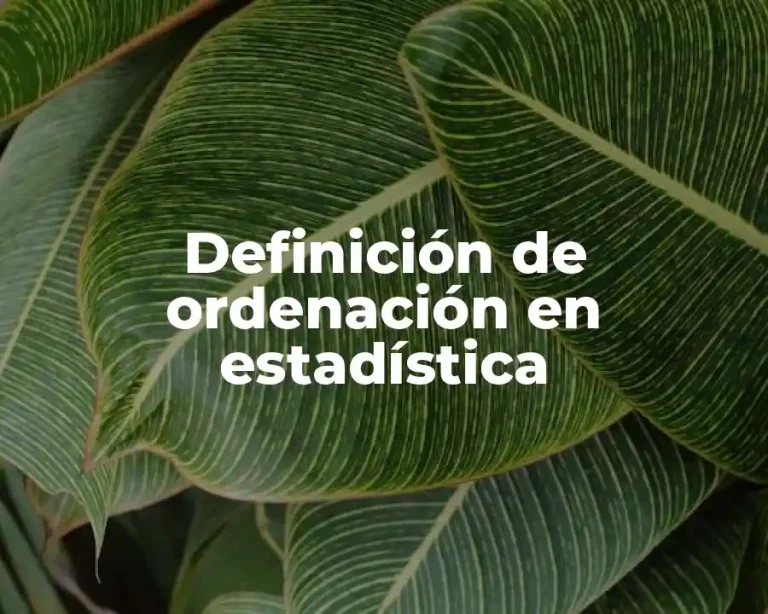 Definición de ordenación en estadística
