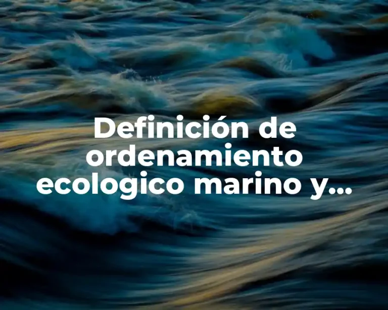 Definición de ordenamiento ecologico marino y regional