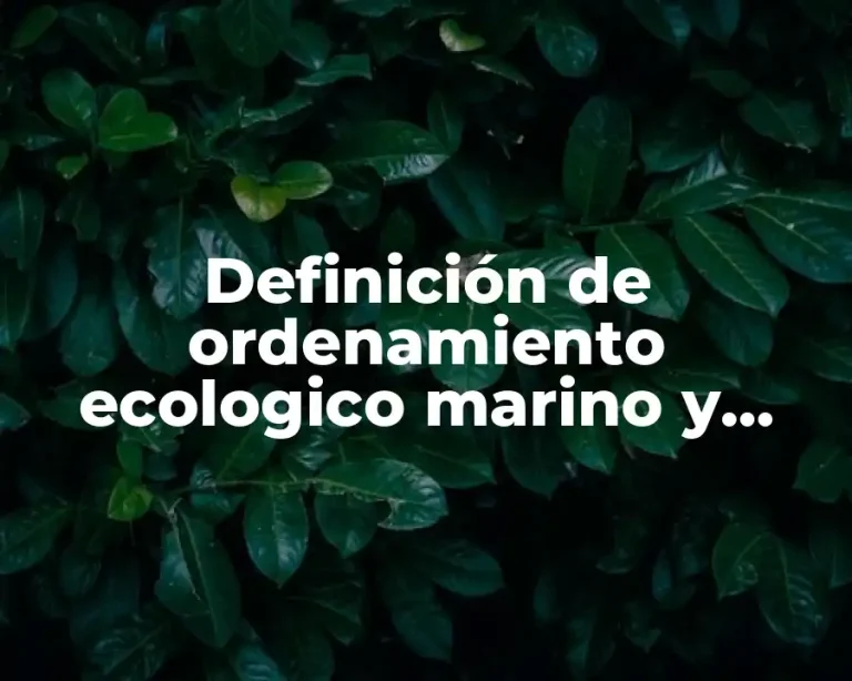 Definición de ordenamiento ecologico marino y territorial