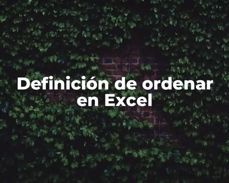 Definición de ordenar en Excel