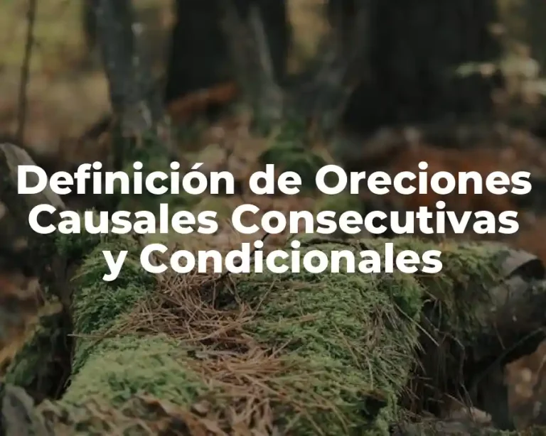Definición de Oreciones Causales Consecutivas y Condicionales