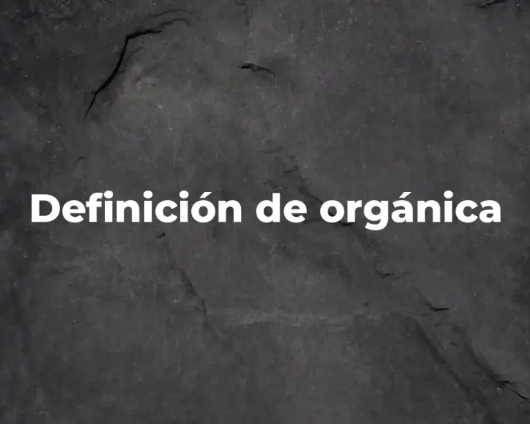 Definición de orgánica