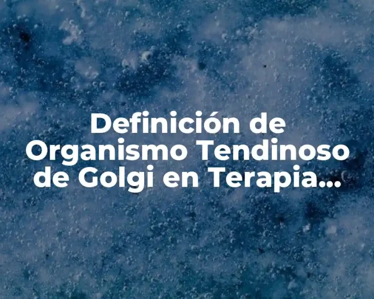 Definición de Organismo Tendinoso de Golgi en Terapia Física