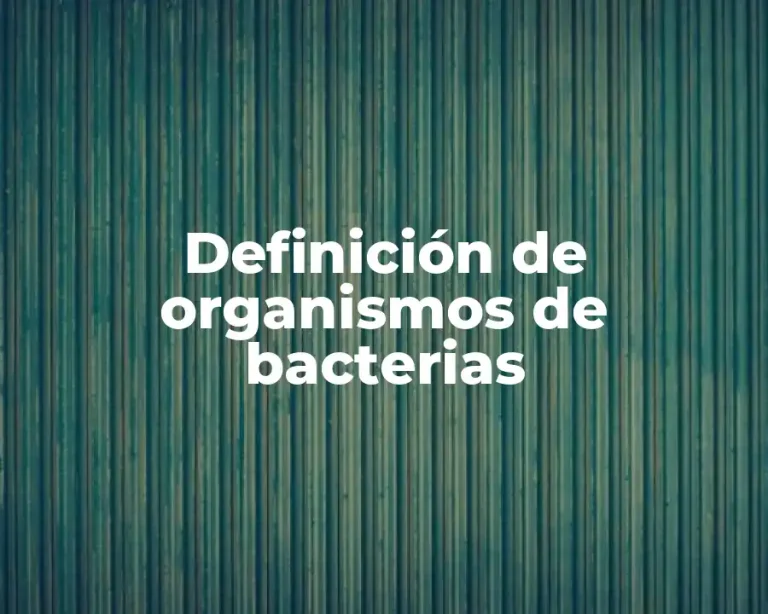 Definición de organismos de bacterias