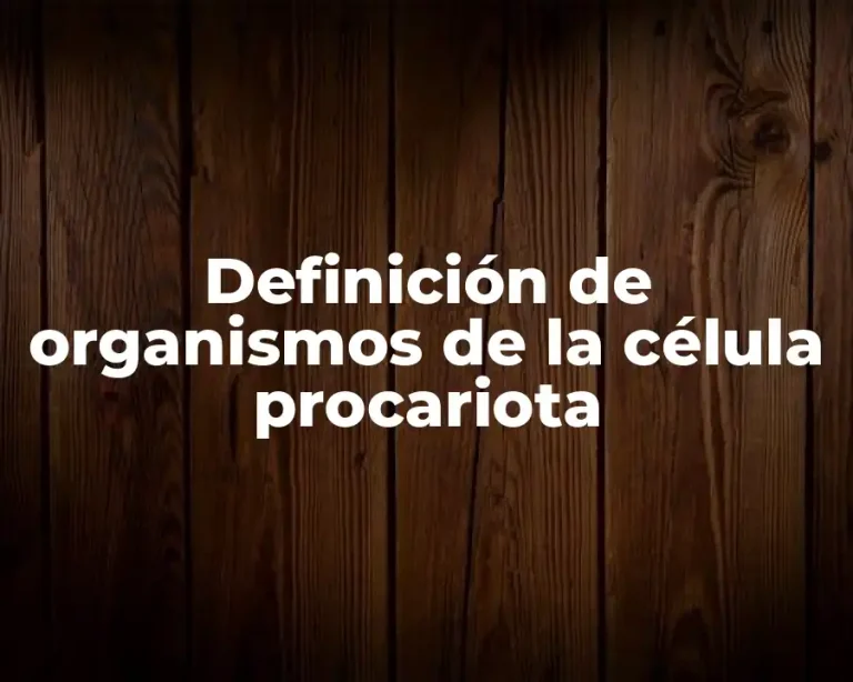 Definición de organismos de la célula procariota