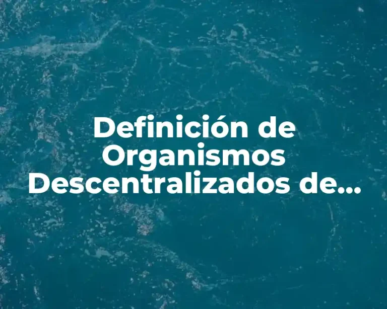Definición de Organismos Descentralizados de Gobierno Estado de México