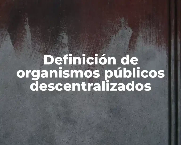 Definición de organismos públicos descentralizados