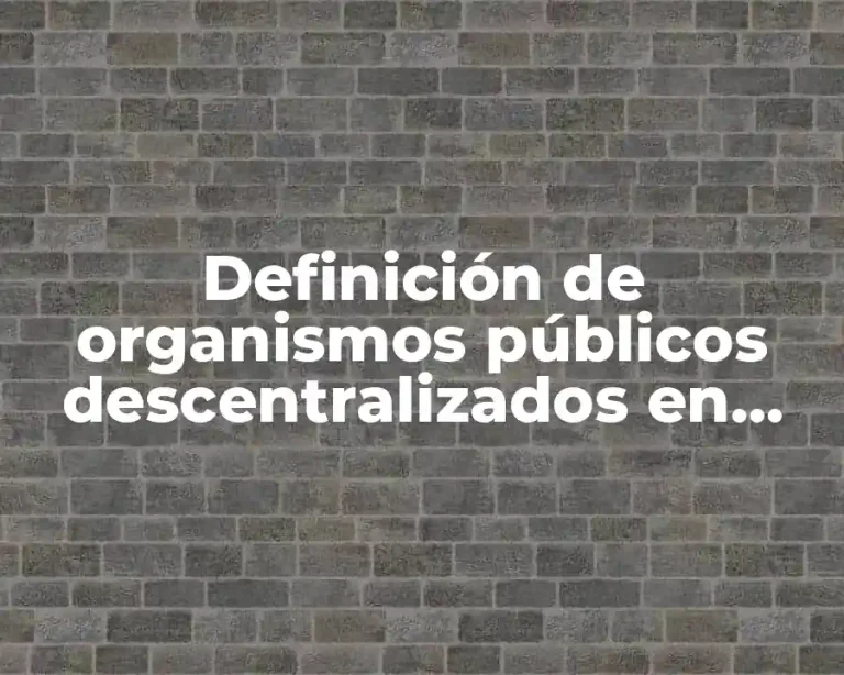 Definición de organismos públicos descentralizados en México