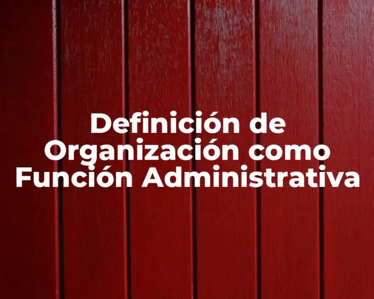 Definición de Organización como Función Administrativa