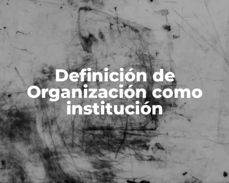 Definición de Organización como institución