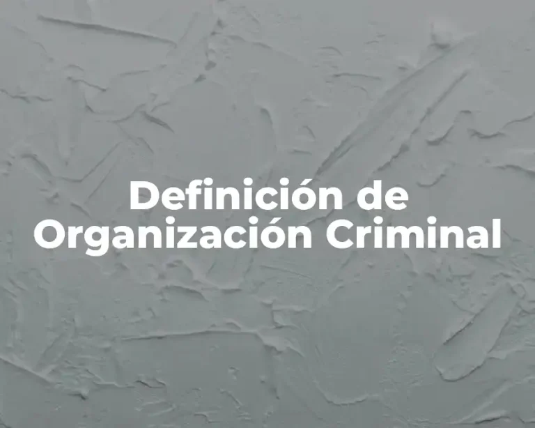 Definición de Organización Criminal
