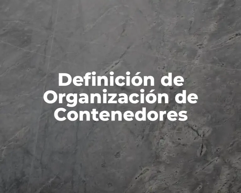 Definición de Organización de Contenedores