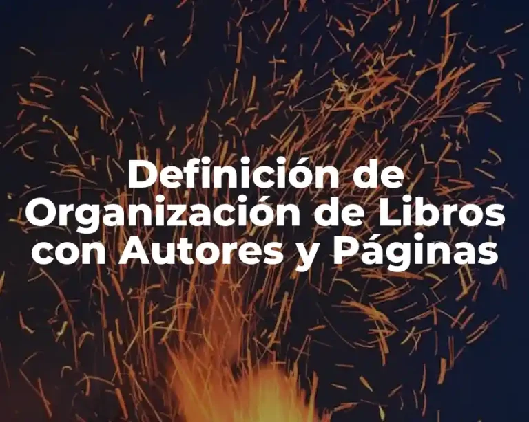 Definición de Organización de Libros con Autores y Páginas