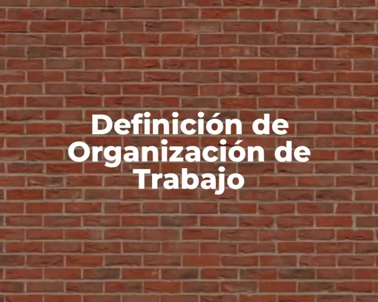 Definición de Organización de Trabajo
