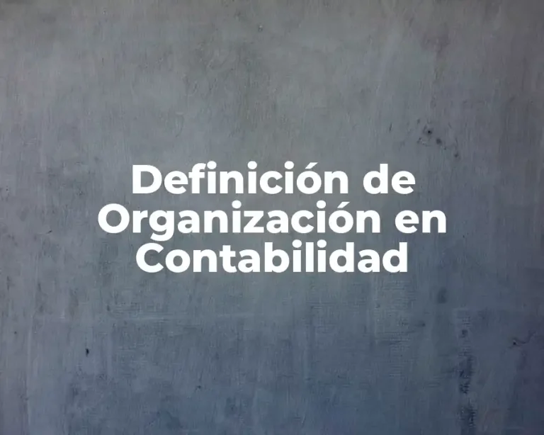 Definición de Organización en Contabilidad