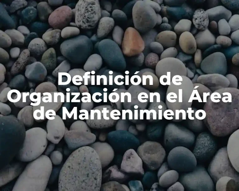 Definición de Organización en el Área de Mantenimiento