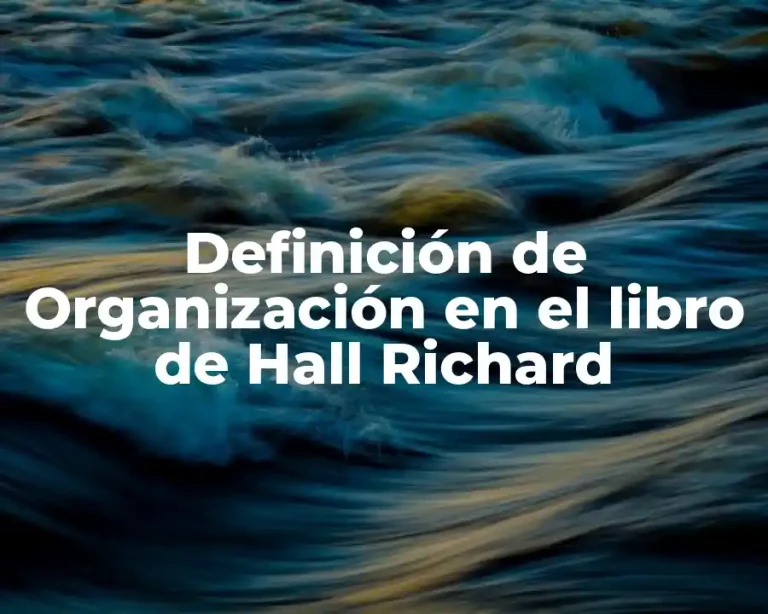 Definición de Organización en el libro de Hall Richard
