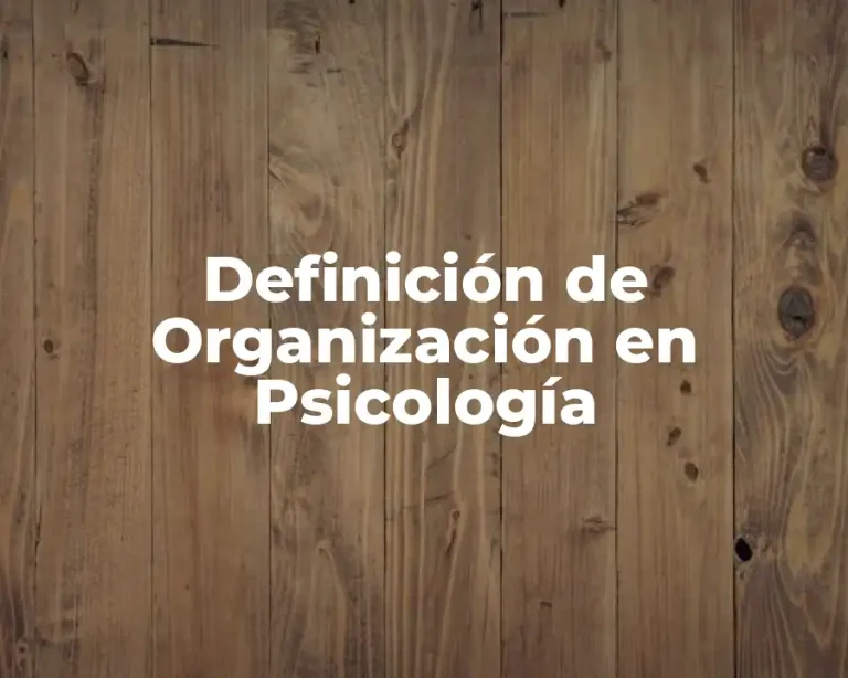 Definición de Organización en Psicología