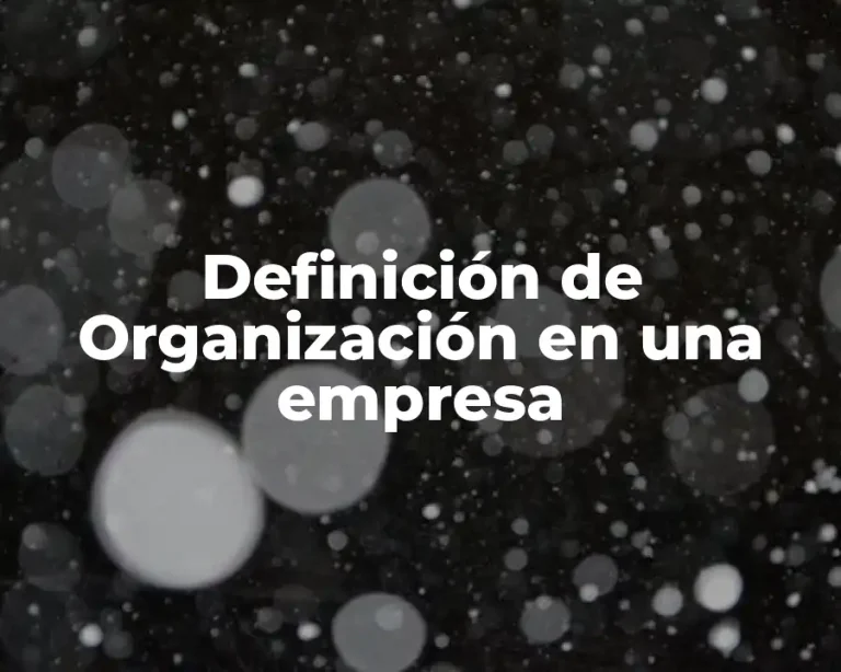Definición de Organización en una empresa