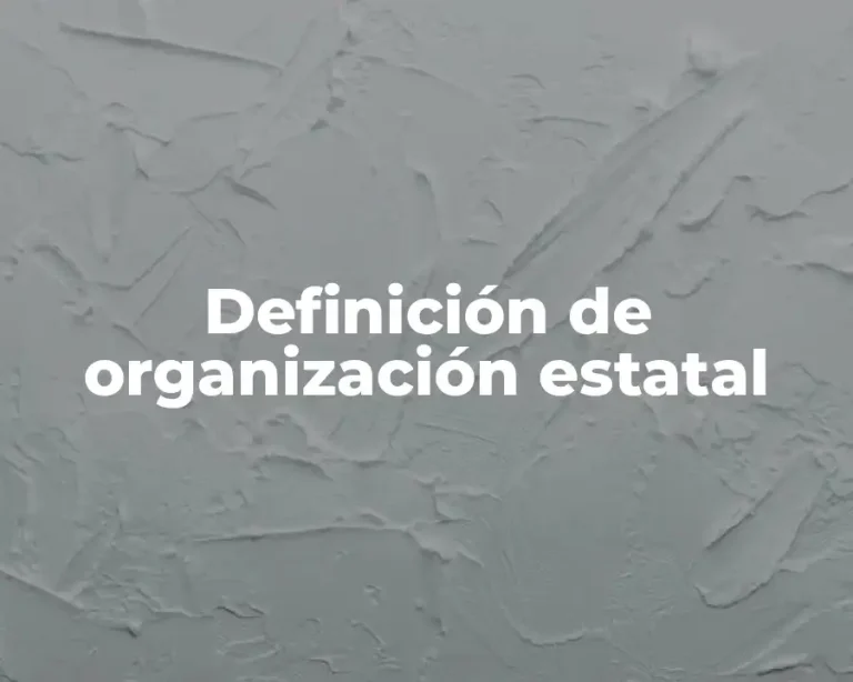 Definición de organización estatal