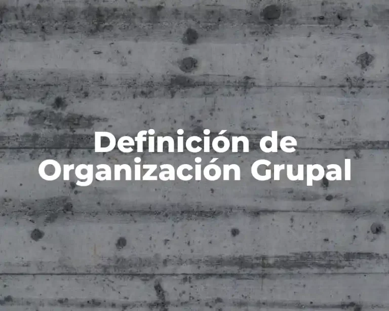 Definición de Organización Grupal