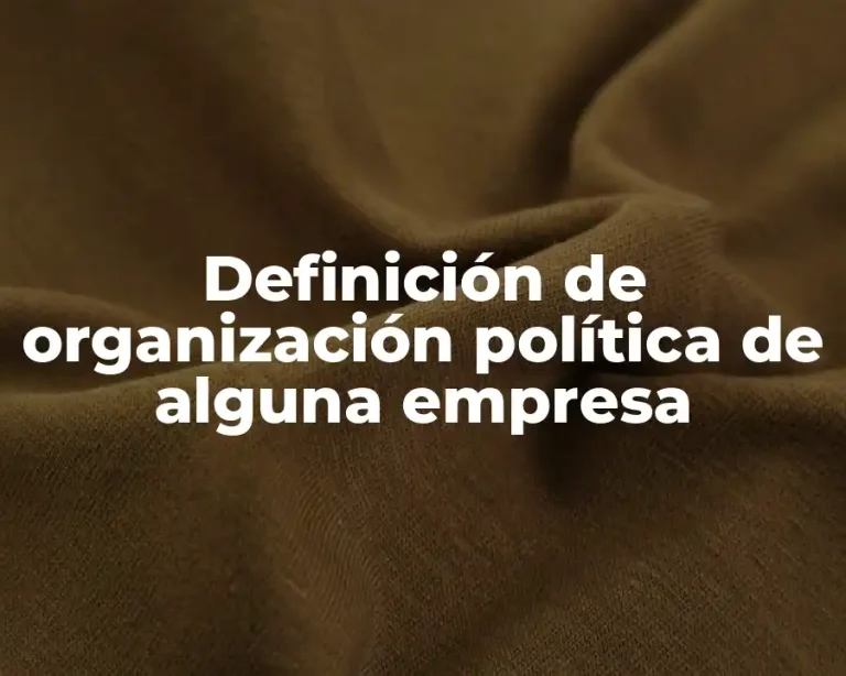 Definición de organización política de alguna empresa