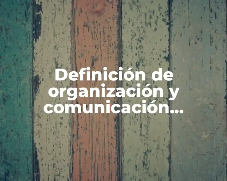 Definición de organización y comunicación Fernández Collado