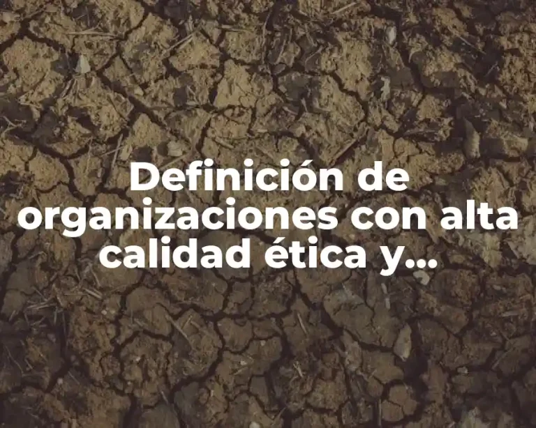 Definición de organizaciones con alta calidad ética y responsabilidad social
