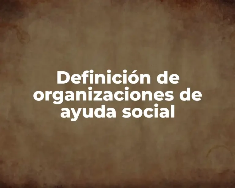 Definición de organizaciones de ayuda social