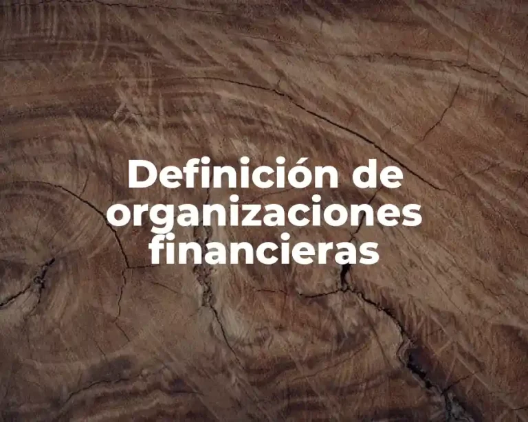 Definición de organizaciones financieras