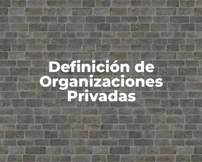 Definición de Organizaciones Privadas