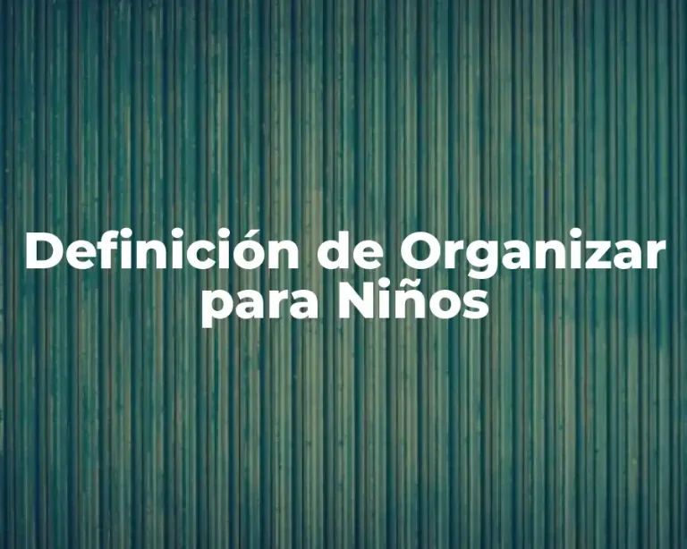 Definición de Organizar para Niños