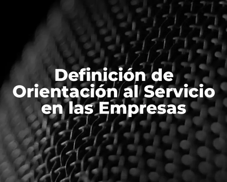 Definición de Orientación al Servicio en las Empresas