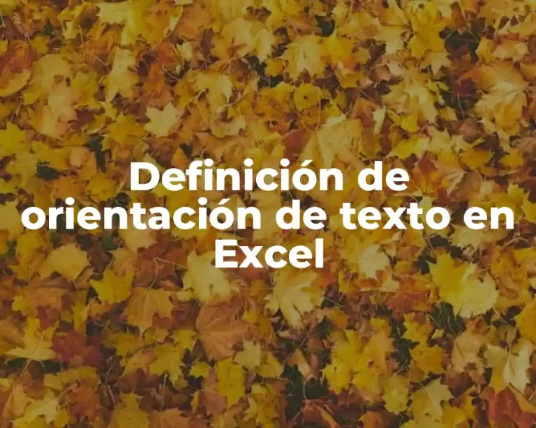 Definición de orientación de texto en Excel