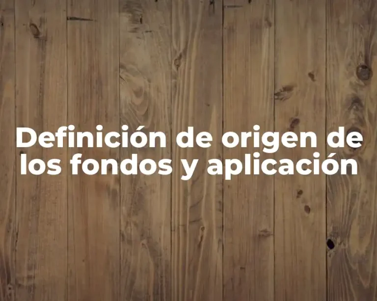 Definición de origen de los fondos y aplicación