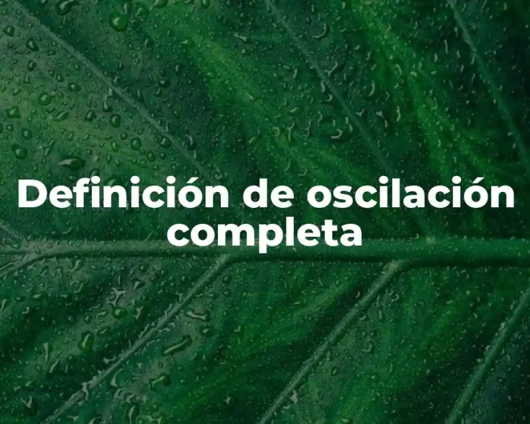 Definición de oscilación completa