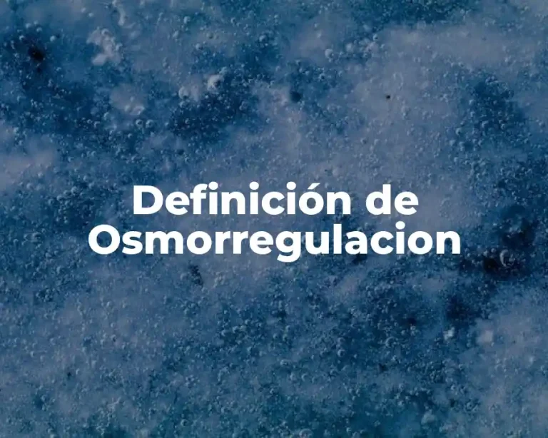 Definición de Osmorregulacion