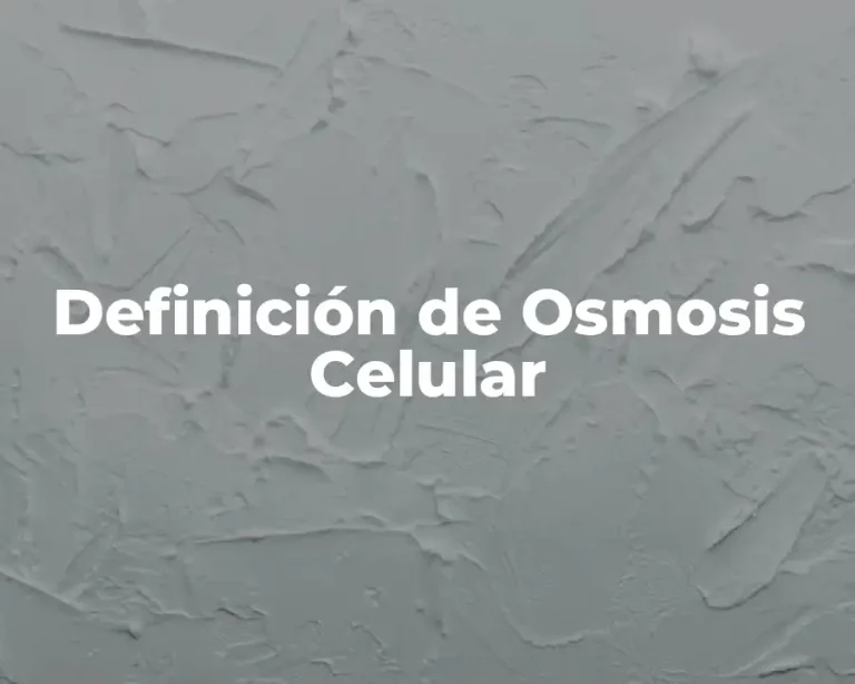 Definición de Osmosis Celular