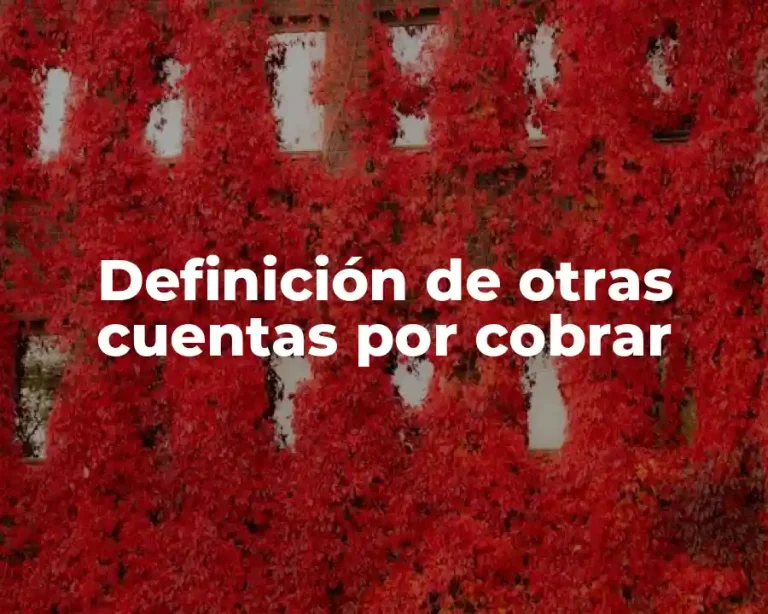 Definición de otras cuentas por cobrar