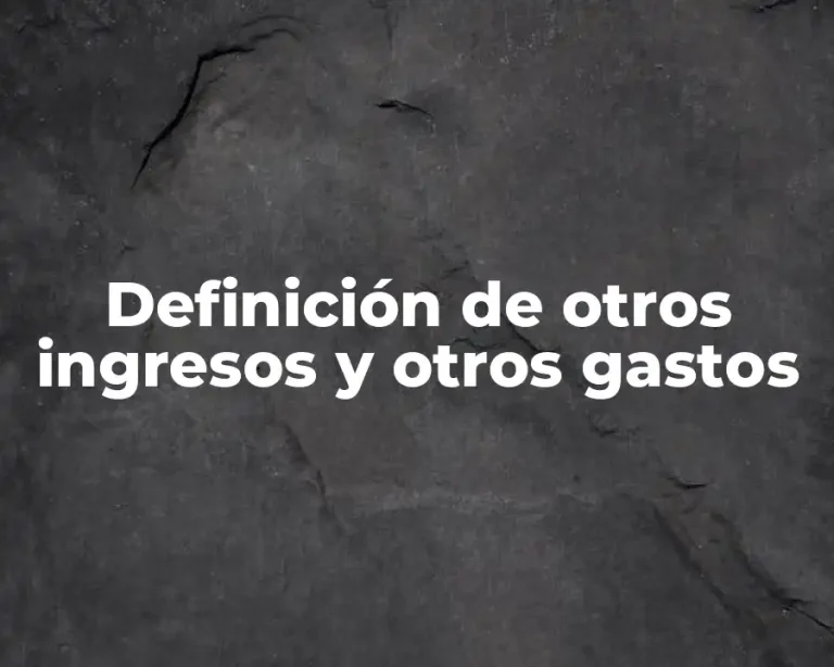 Definición de otros ingresos y otros gastos