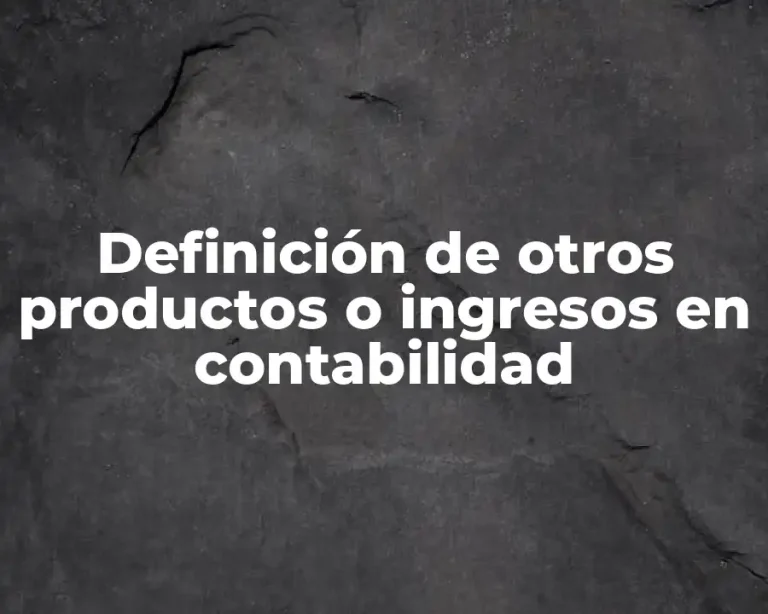 Definición de otros productos o ingresos en contabilidad