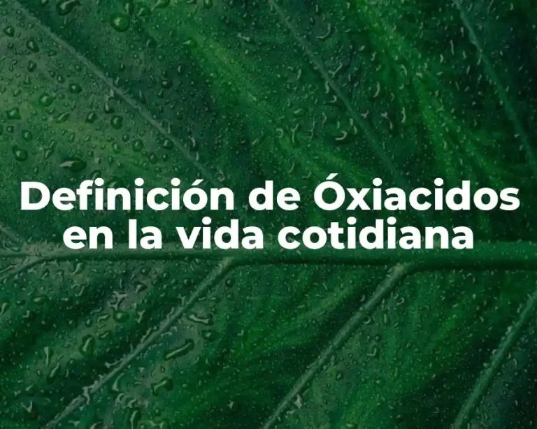 Definición de Óxiacidos en la vida cotidiana