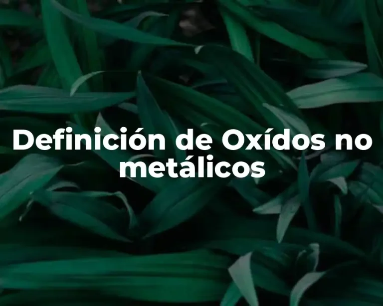 Definición de Oxídos no metálicos