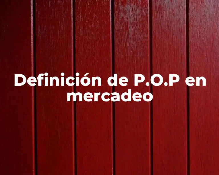 Definición de P.O.P en mercadeo
