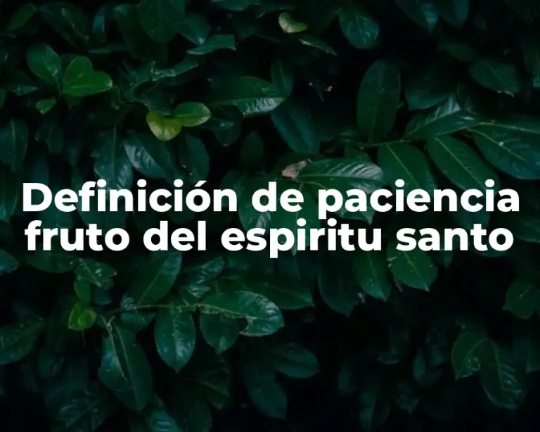 Definición de paciencia fruto del espiritu santo