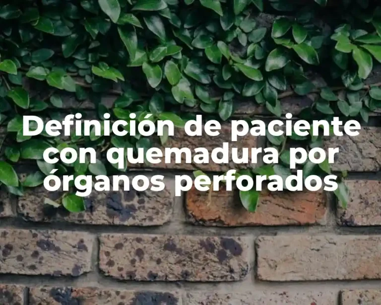 Definición de paciente con quemadura por órganos perforados