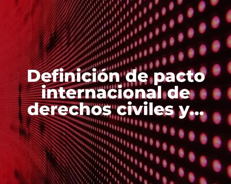 Definición de pacto internacional de derechos civiles y políticos
