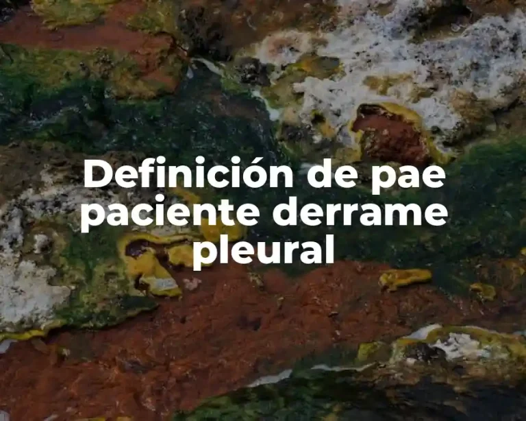 Definición de pae paciente derrame pleural