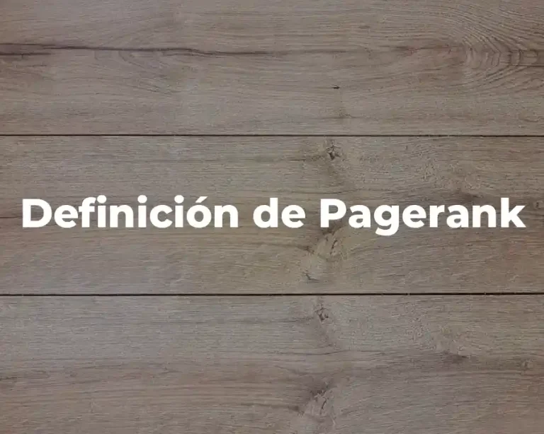 Definición de Pagerank